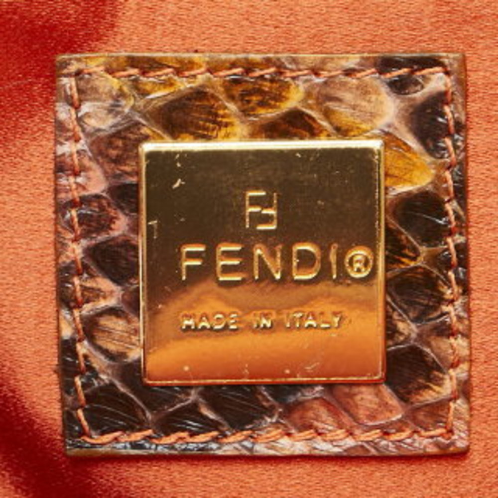 Fendi Mini Handbag Orange Multicolor Python - image 8